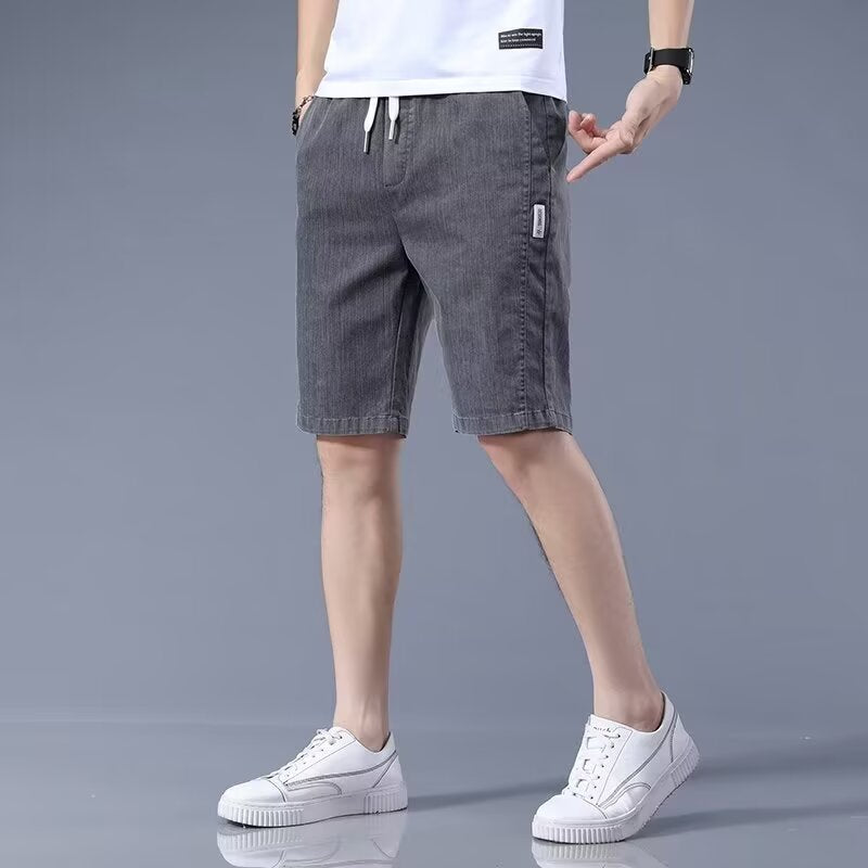 Men Slim Fit Low-Rise Outdoor Denim Shorts