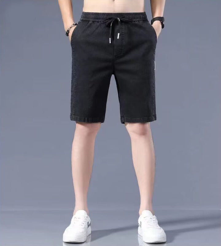 Men Slim Fit Low-Rise Denim Shorts
