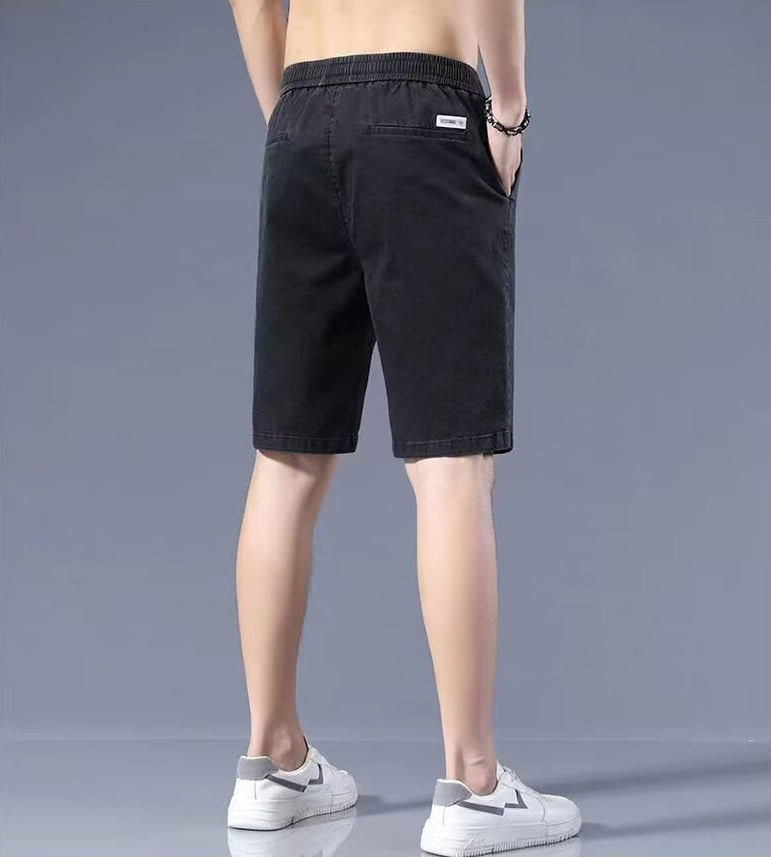 Men Slim Fit Low-Rise Denim Shorts
