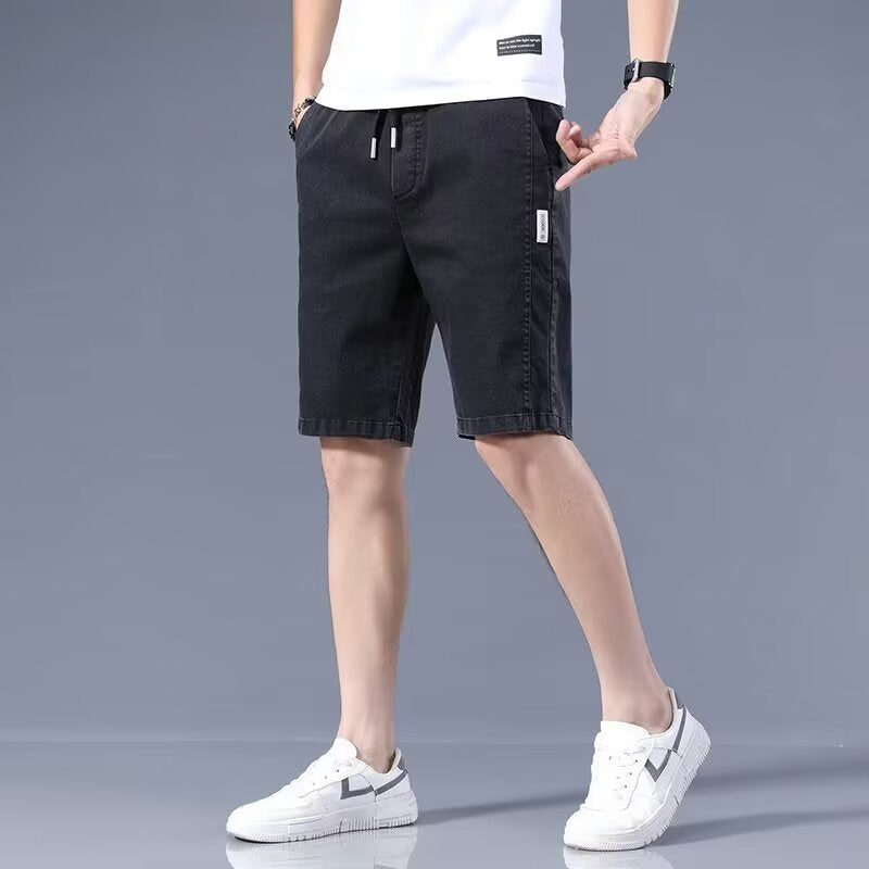 Men Slim Fit Low-Rise Denim Shorts