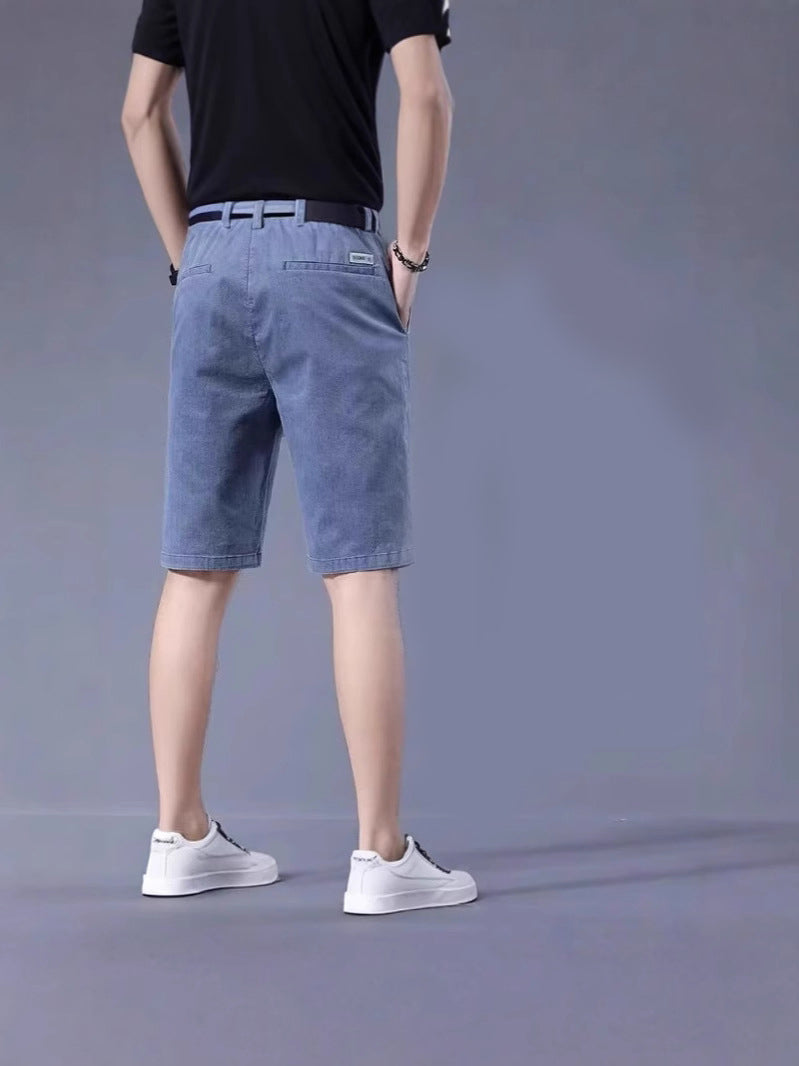 Men Regular Fit Low-Rise Outdoor Denim Shorts