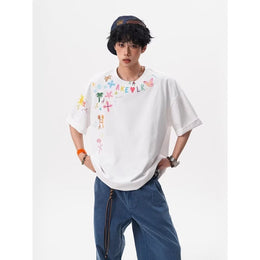 Men Graphic Printed Round Neck Cotton Oversized T-shirt