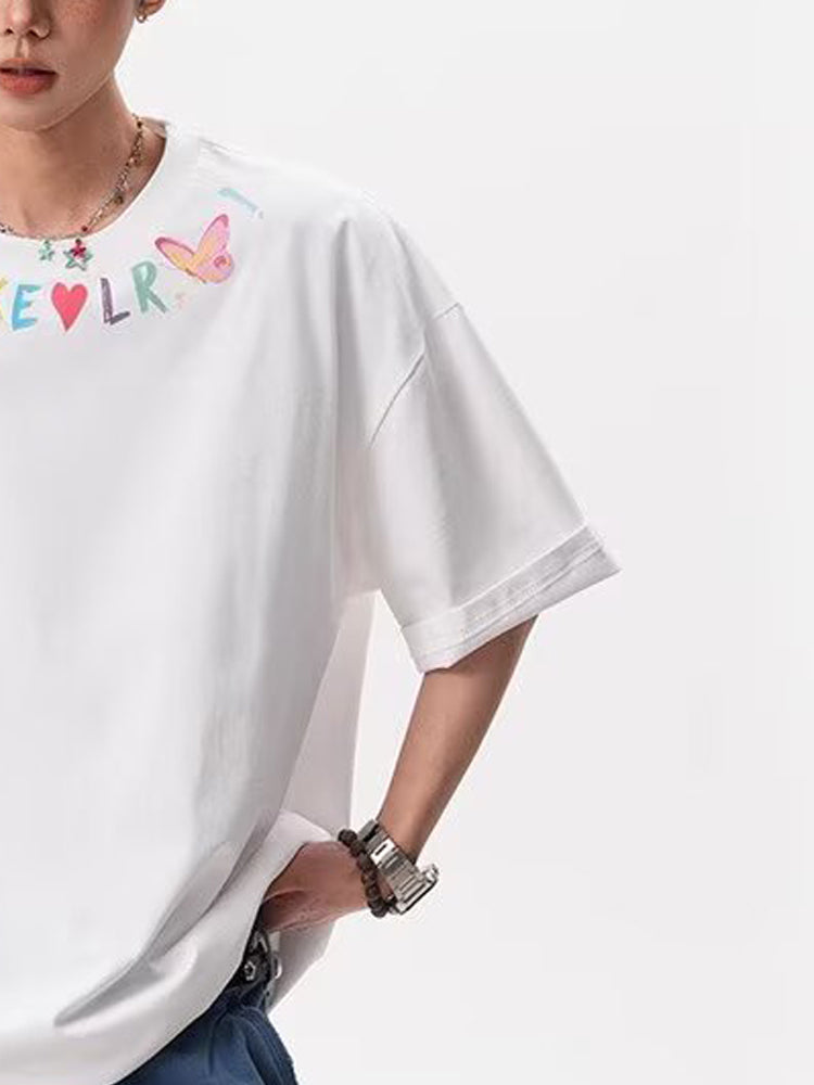 Men Graphic Printed Round Neck Cotton Oversized T-shirt