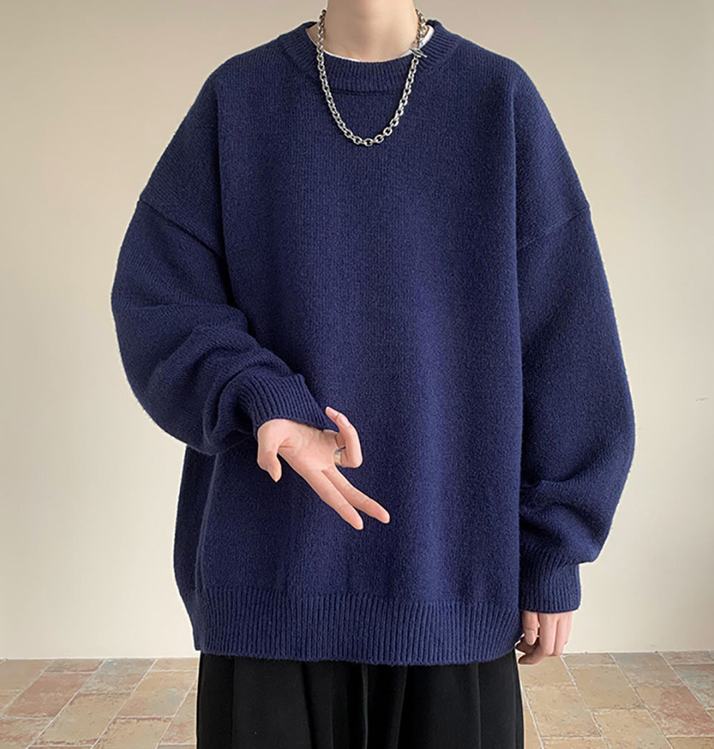 Men Round Neck Oversized Sweatshirt