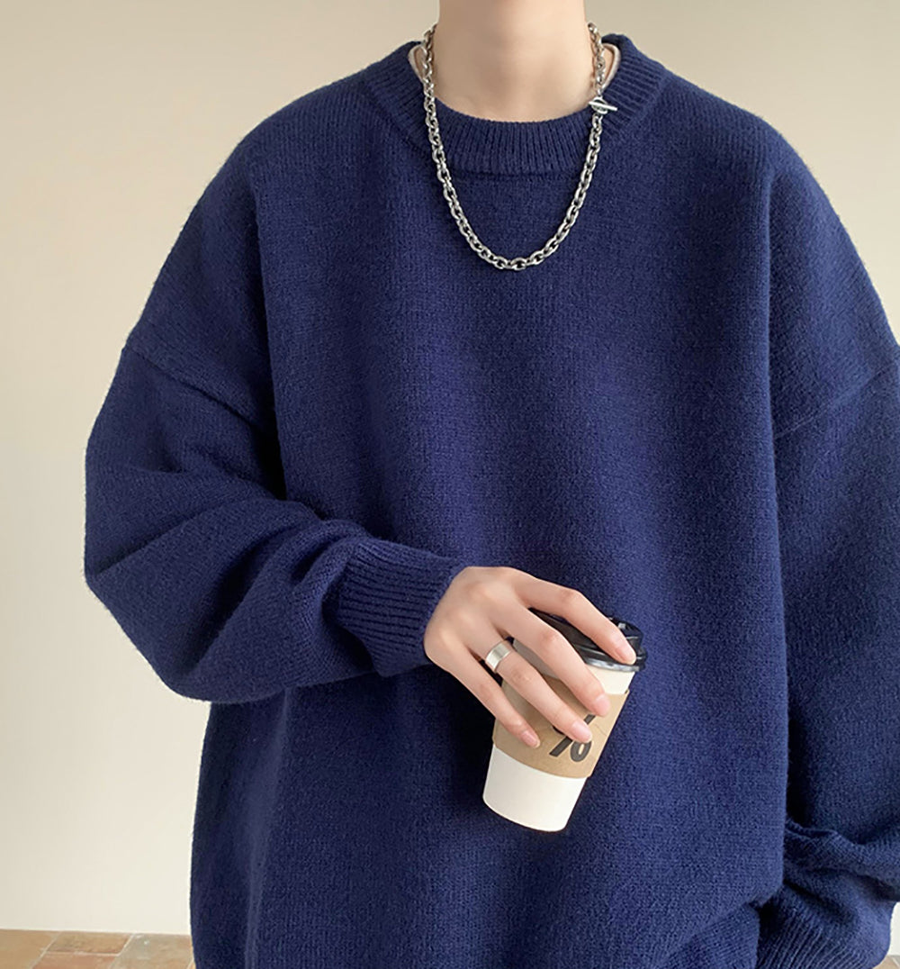 Men Round Neck Oversized Sweatshirt