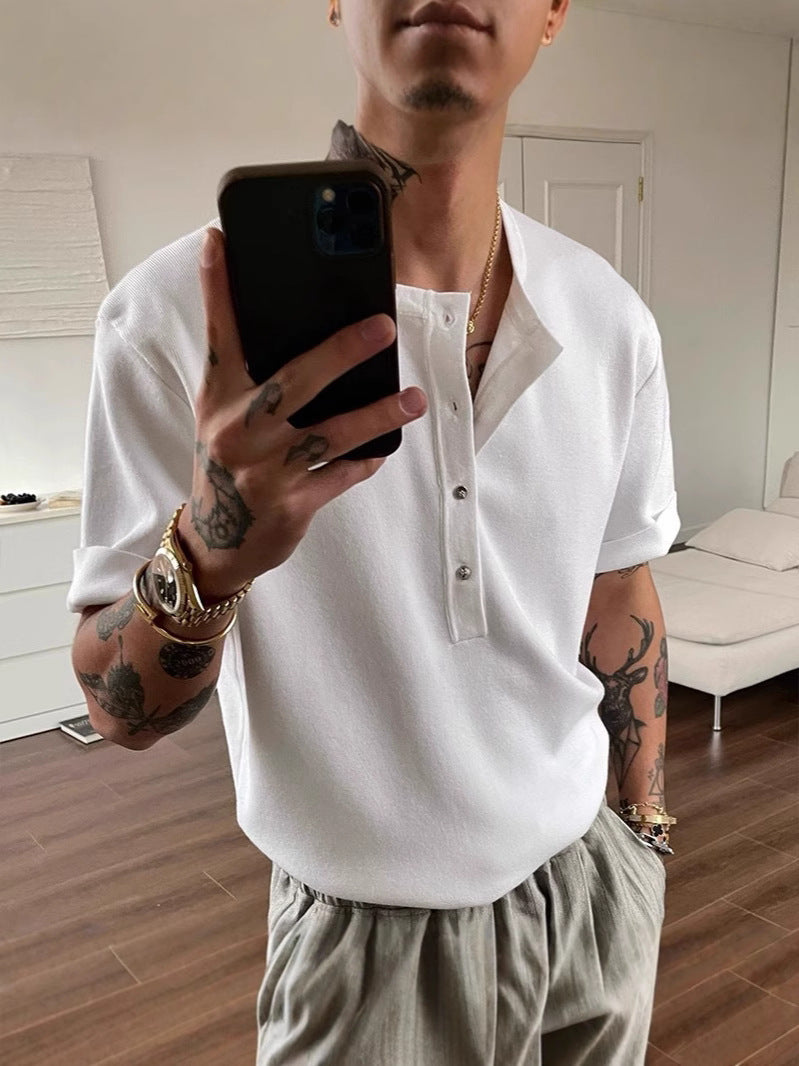 Henley Neck Regular Fit Short Sleeves T-shirt