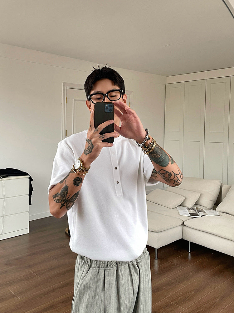 Henley Neck Regular Fit Short Sleeves T-shirt