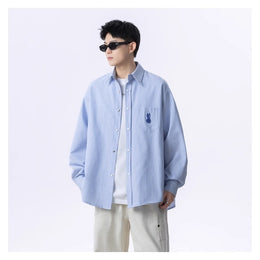 Men Vertical Striped Spread Collar Casual Shirt