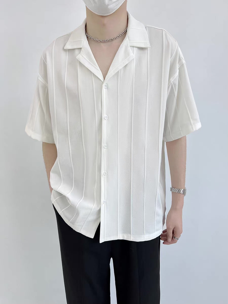 Men Relaxed Fit Textured Spread Collar Cotton Casual Shirt