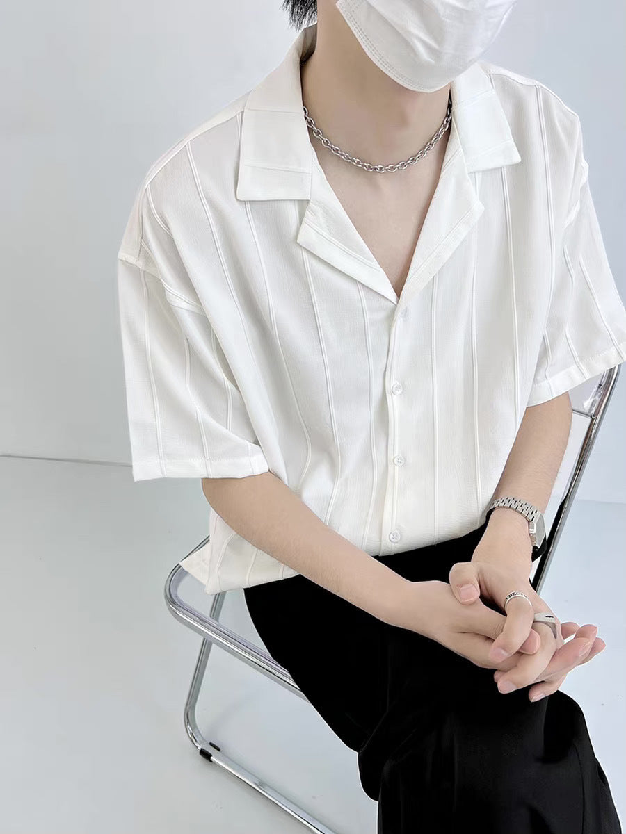 Men Relaxed Fit Textured Spread Collar Cotton Casual Shirt