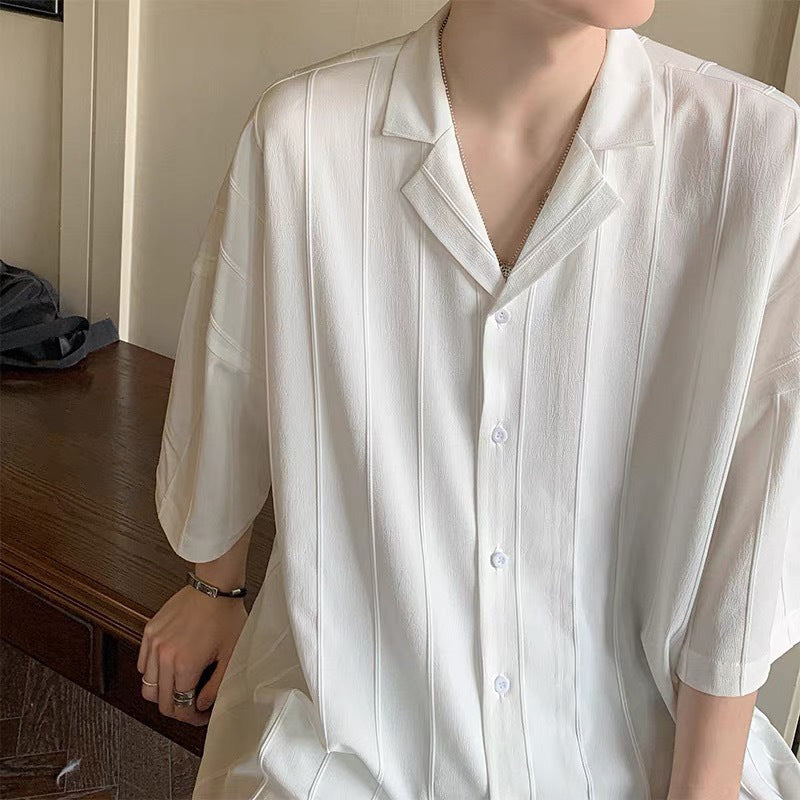 Men Relaxed Fit Textured Spread Collar Cotton Casual Shirt