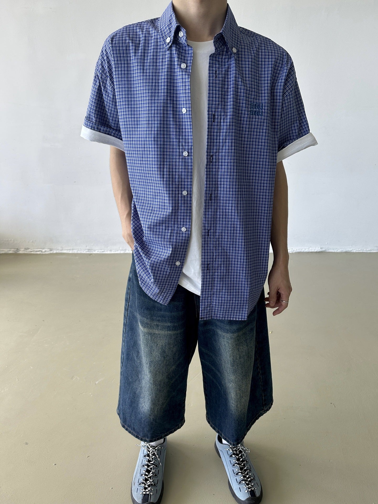 Men Micro Checks Casual Shirt