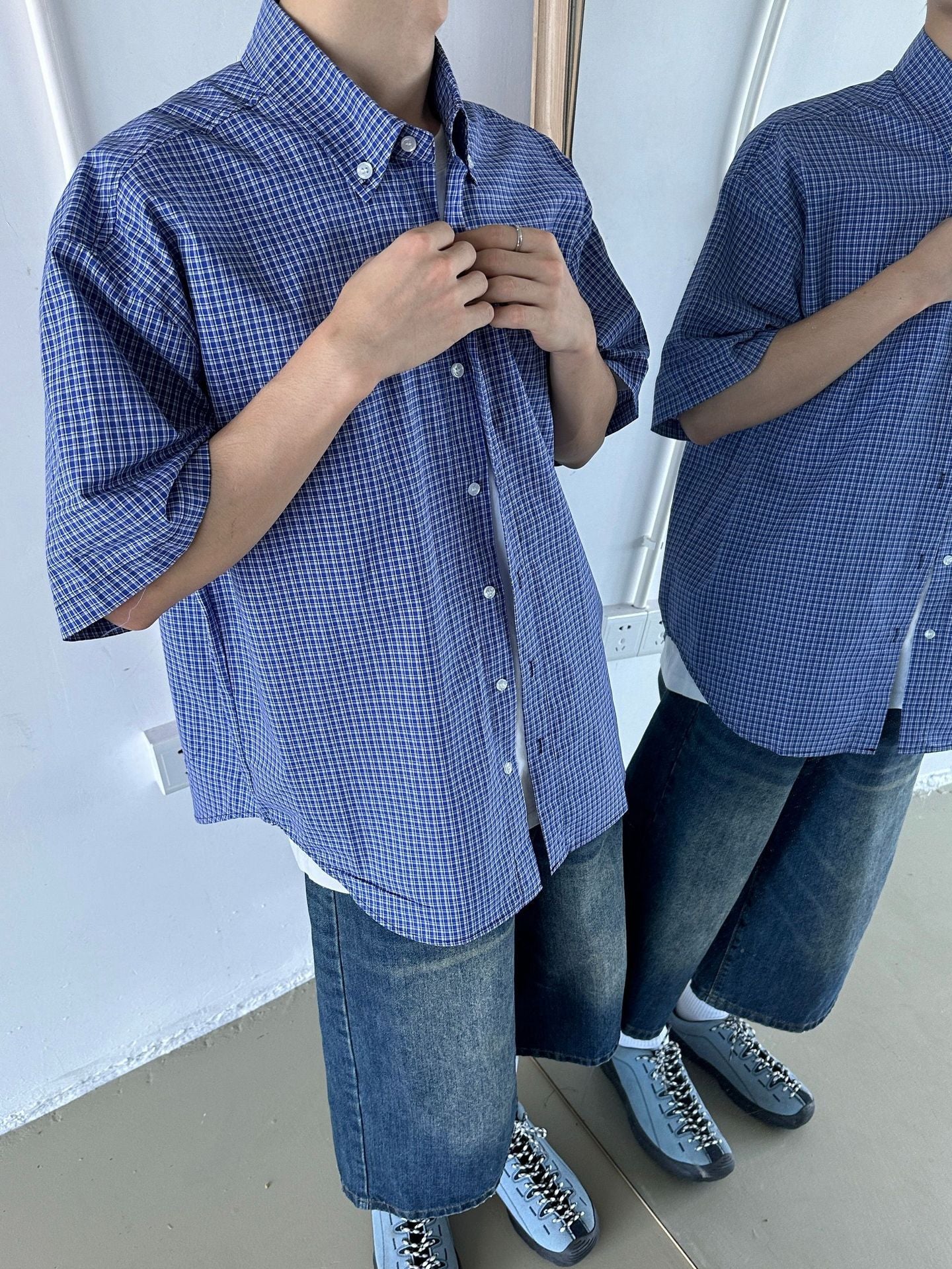 Men Micro Checks Casual Shirt