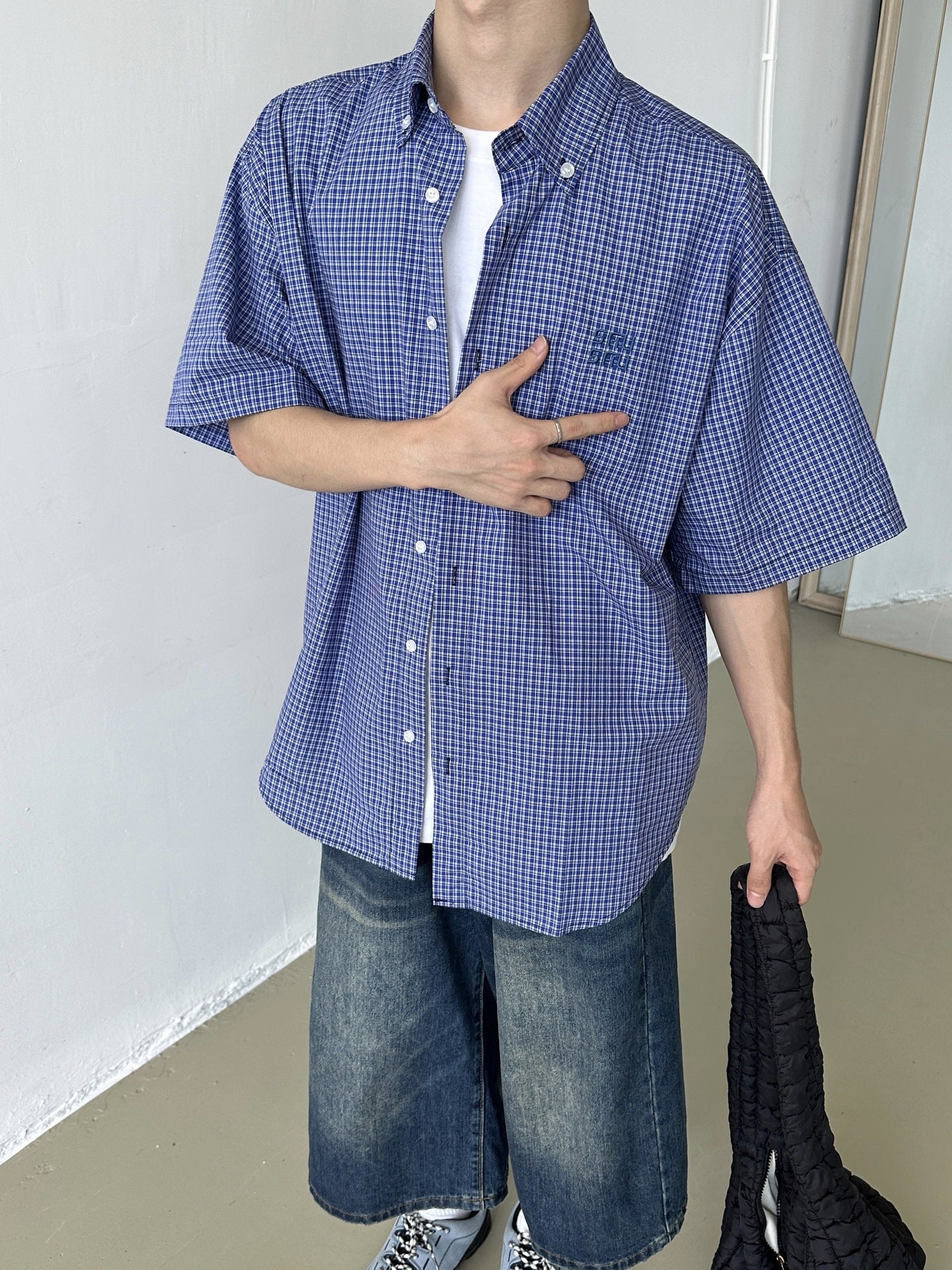 Men Micro Checks Casual Shirt