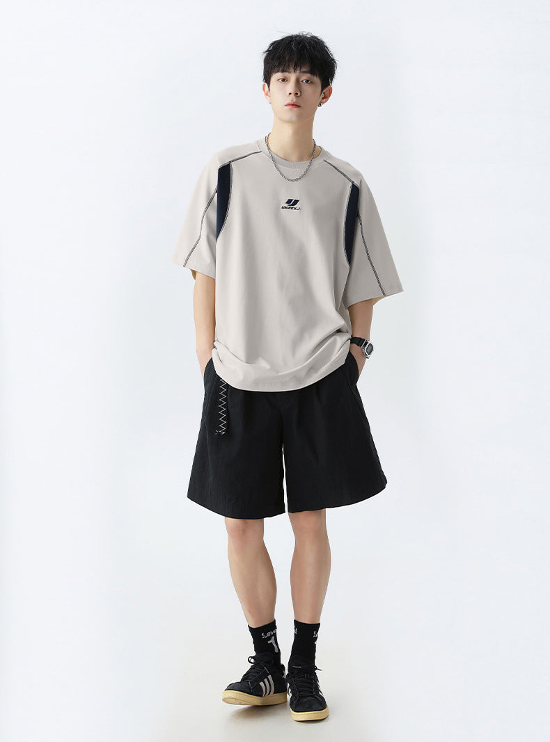 Men Solid Round Neck Oversized T-shirt