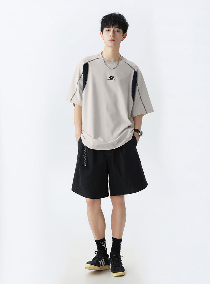 Men Solid Round Neck Oversized T-shirt