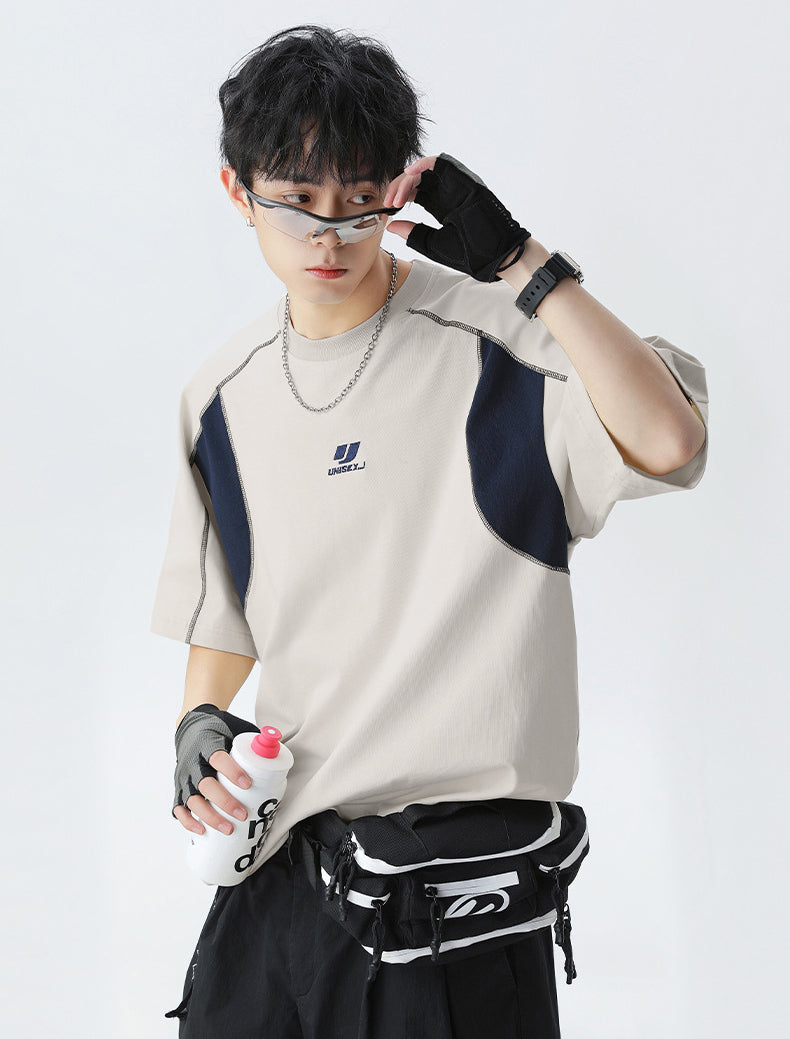 Men Solid Round Neck Oversized T-shirt