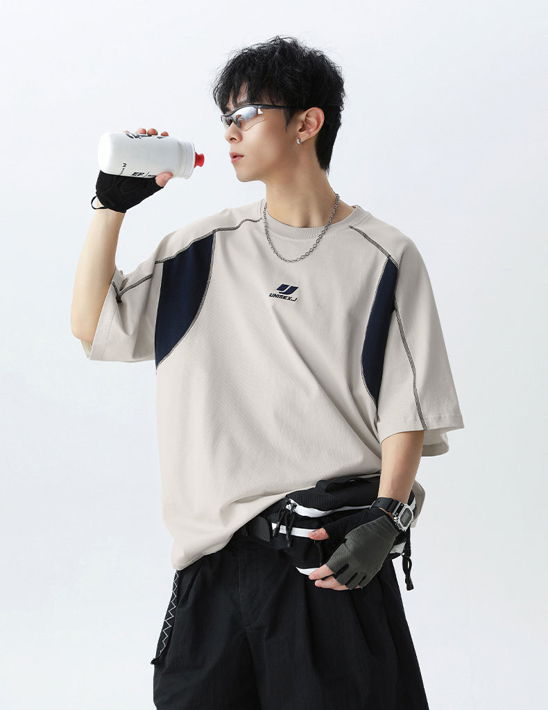 Men Solid Round Neck Oversized T-shirt