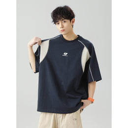 Men Solid Round Neck Oversized T-shirt