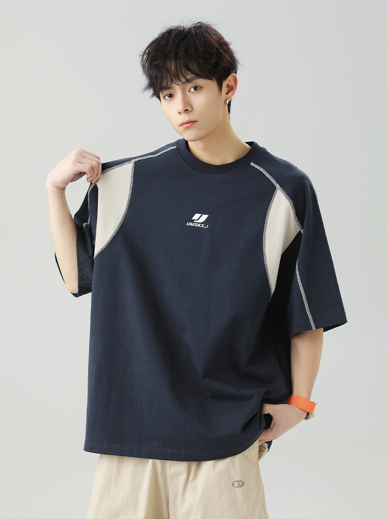Men Solid Round Neck Oversized T-shirt