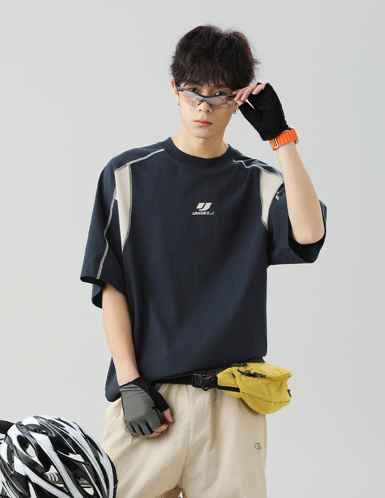 Men Solid Round Neck Oversized T-shirt