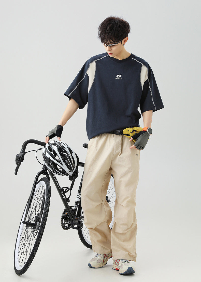 Men Solid Round Neck Oversized T-shirt
