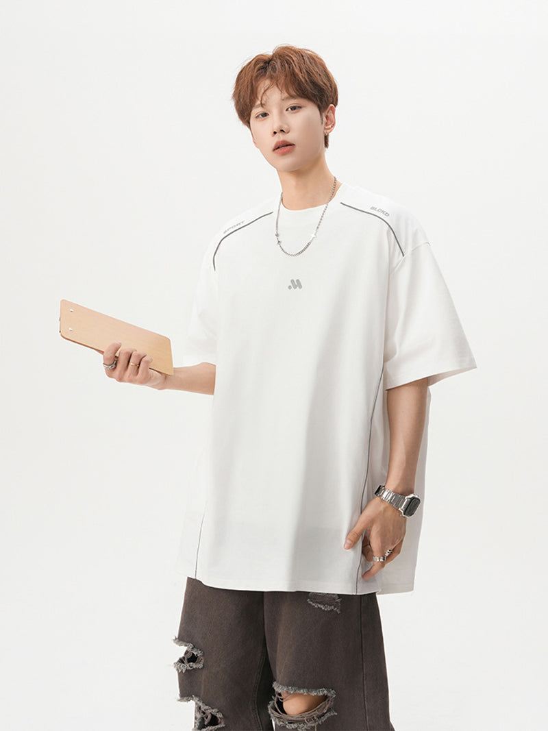 Round Neck Drop-Shoulder Sleeves Oversized T-shirt