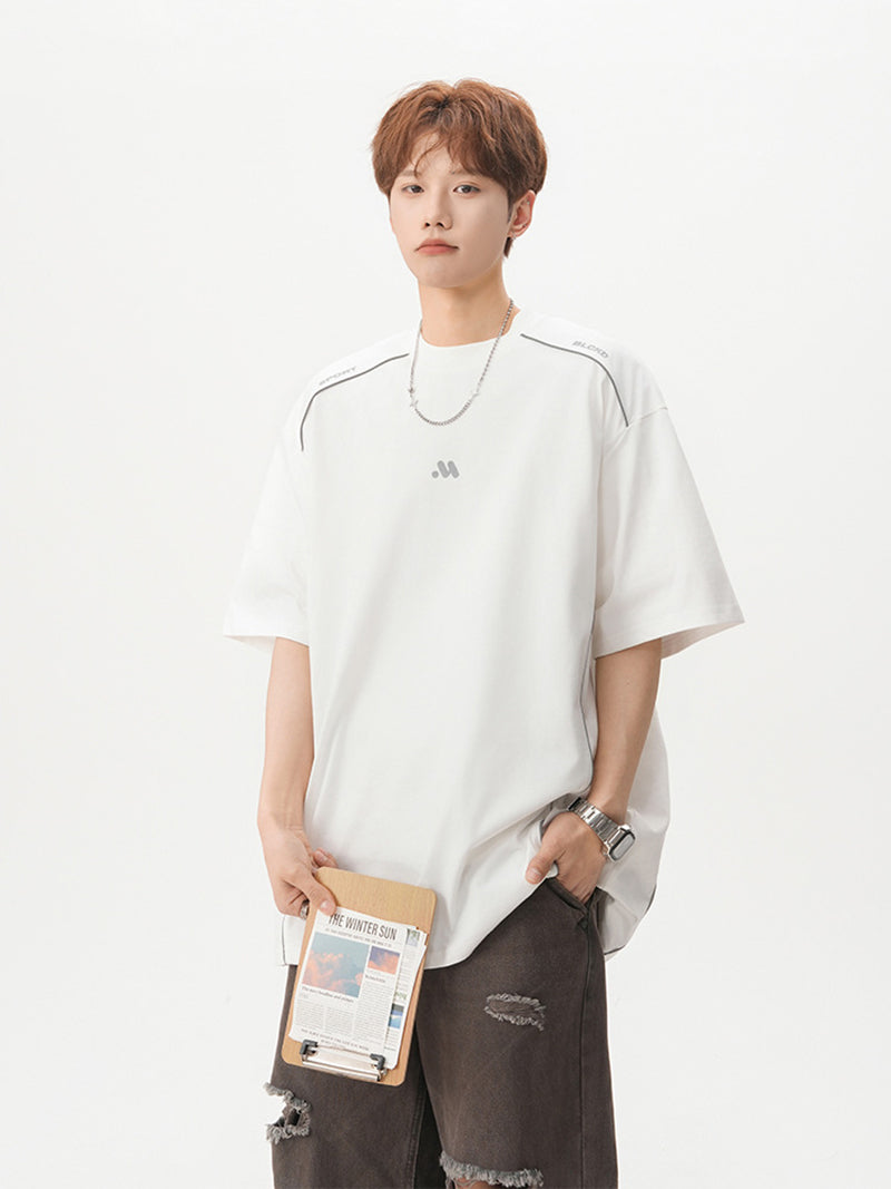 Round Neck Drop-Shoulder Sleeves Oversized T-shirt