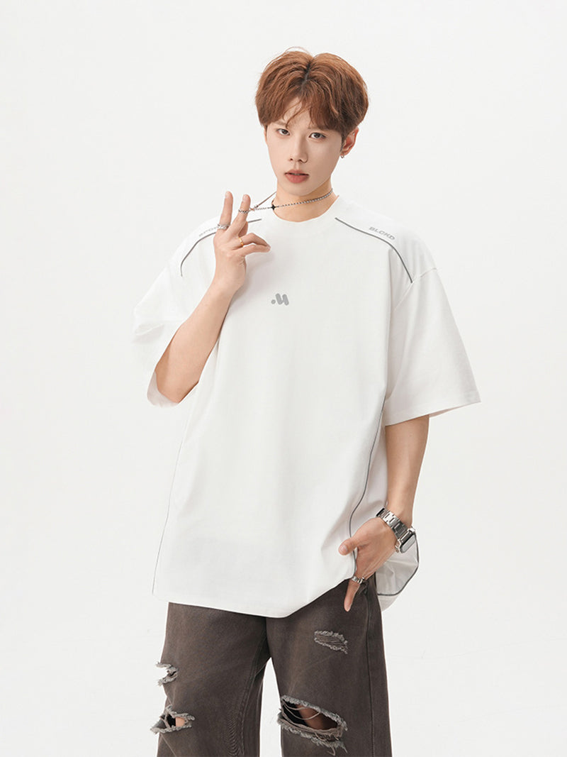 Round Neck Drop-Shoulder Sleeves Oversized T-shirt