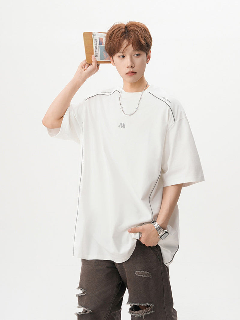 Round Neck Drop-Shoulder Sleeves Oversized T-shirt