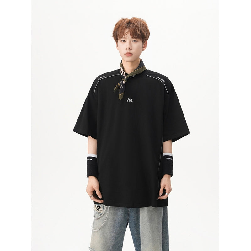 Men Solid Round Neck Oversized T-shirt