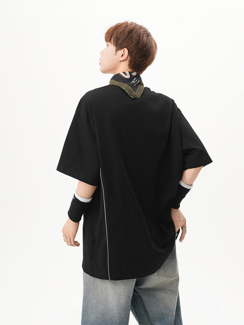 Men Solid Round Neck Oversized T-shirt