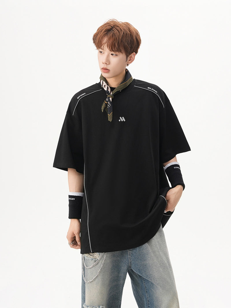 Men Solid Round Neck Oversized T-shirt