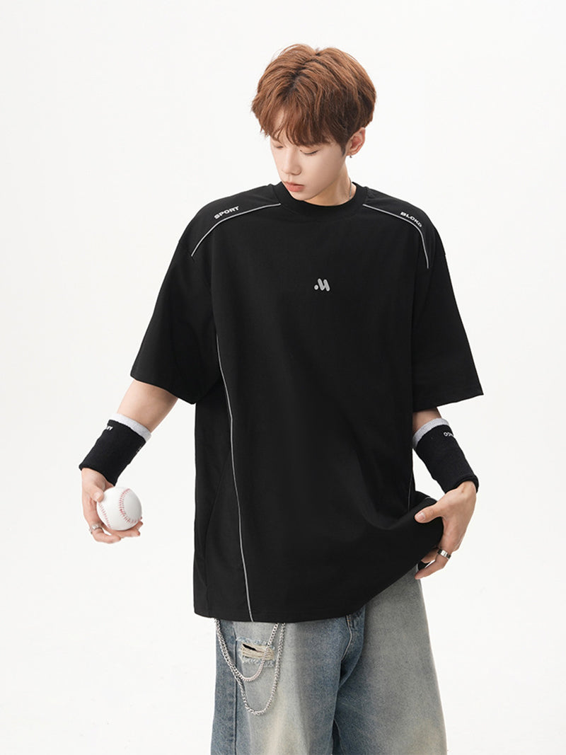 Men Solid Round Neck Oversized T-shirt
