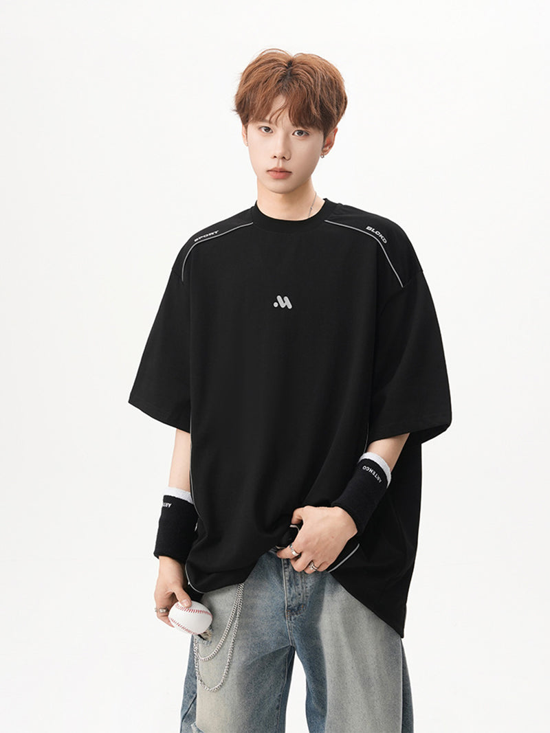Men Solid Round Neck Oversized T-shirt