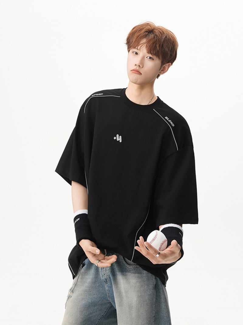 Men Solid Round Neck Oversized T-shirt