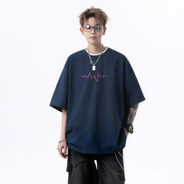 Cotton Round Neck Raw Edge T-shirt