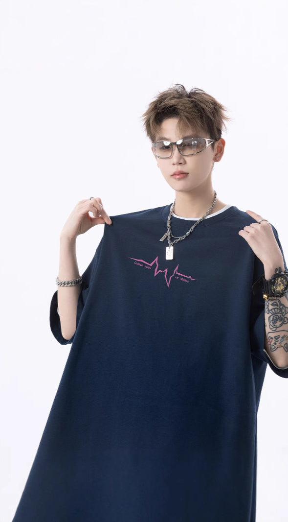 Cotton Round Neck Raw Edge T-shirt