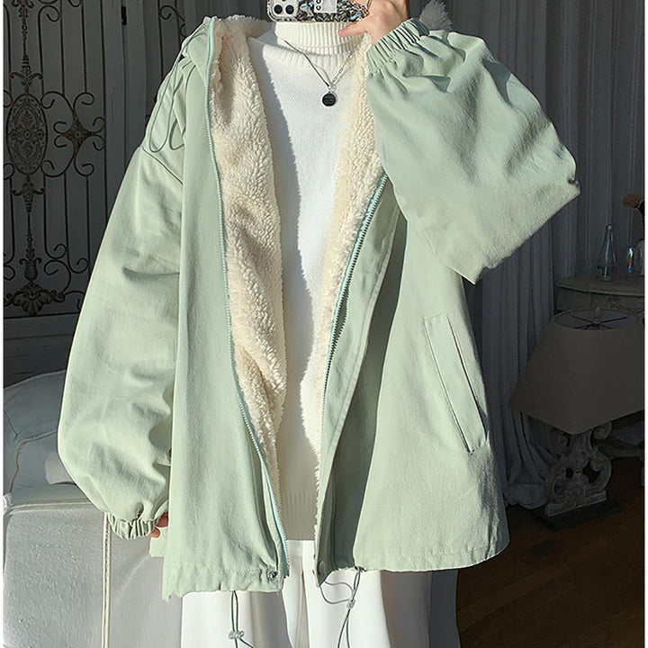 Men Open Front Hooded Jacket