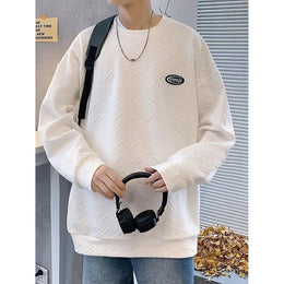 Men Self Design Round Neck Sweatshirt