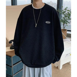 Men Self Design Round Neck Sweatshirt