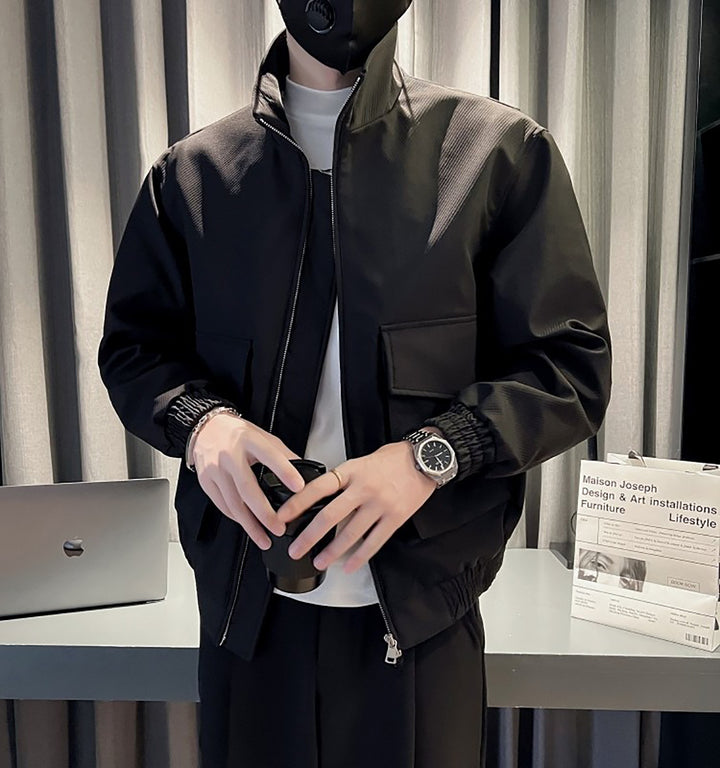 Men Mock Collar Tailored Jacket