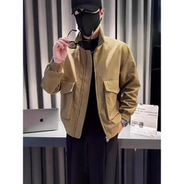 Men Stand Collar Tailored Jacket