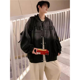 Men Colourblocked Oversized Mandarin Collar Tailored Casual Jacket