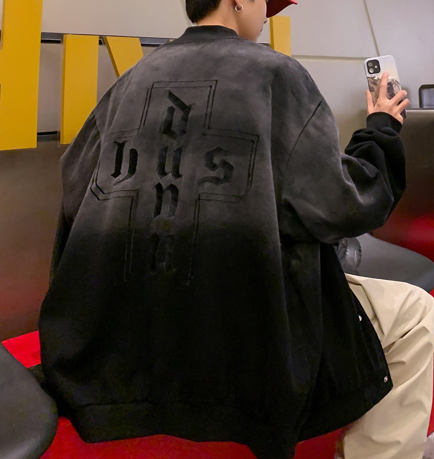 Men Colourblocked Oversized Mandarin Collar Tailored Casual Jacket