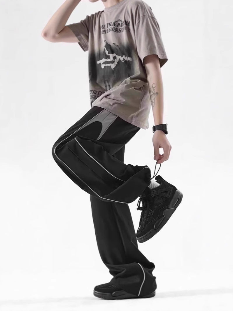Men Loose Fit Easy Wash Pleated Chinos Trousers