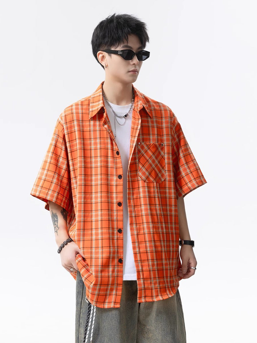 Gingham Checks Checked Cutaway Collar Shirt
