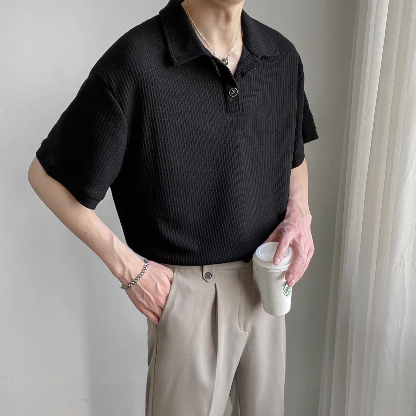 Short Sleeves Polo Collar T-shirt