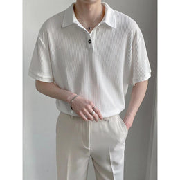 Polo Collar Raw Edge T-shirt