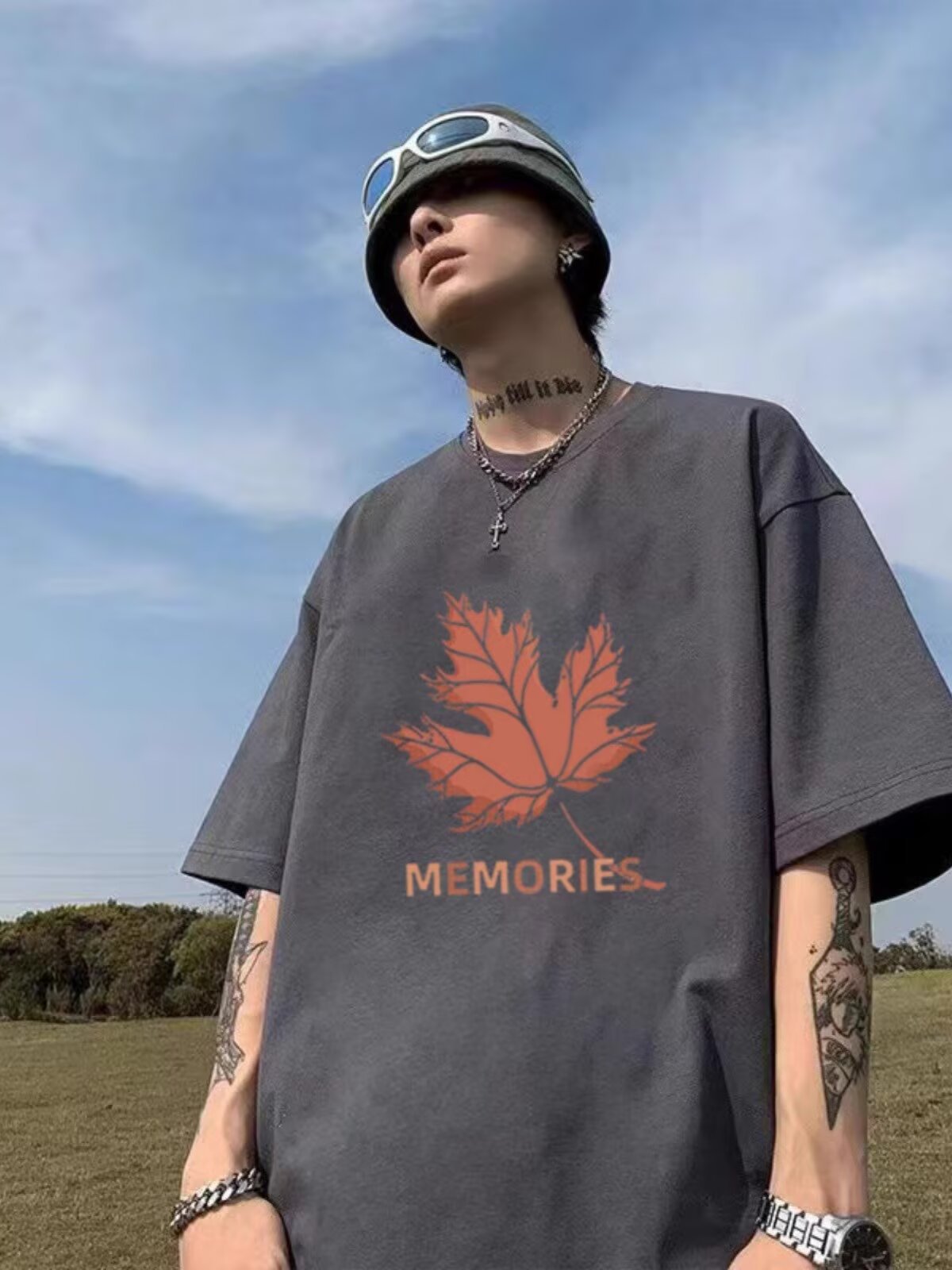 Oversized Graphic Round Neck T-shirt